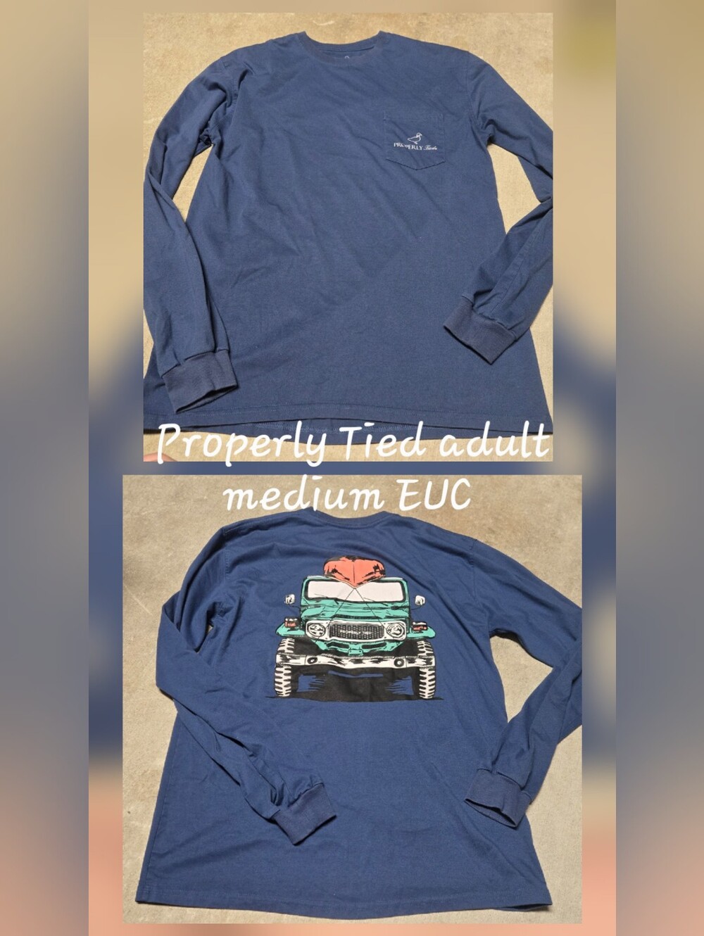 Properly Tied Men’s Long Sleeve Graphic Pocket Tee - Navy